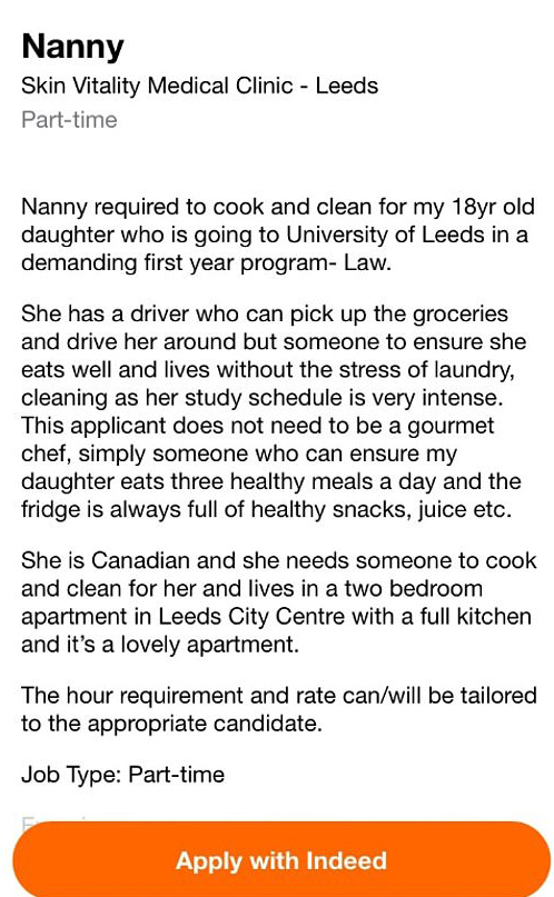 Nanny ad