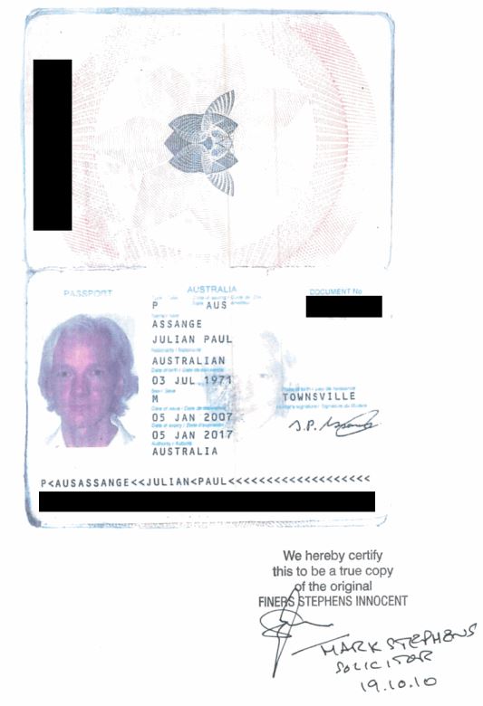 assange passport