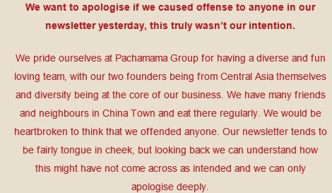 pachamama apology